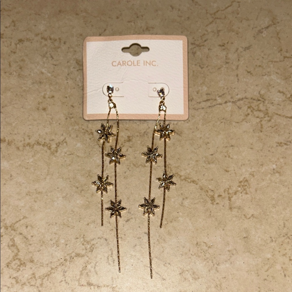Carole Inc. Gold Star Drop Earrings